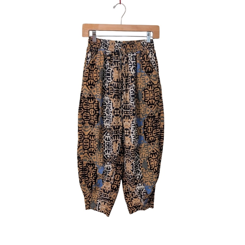 Urban Outfitters Printed Beach Joggers Abstract Tribal Harem Pants Brown Crop